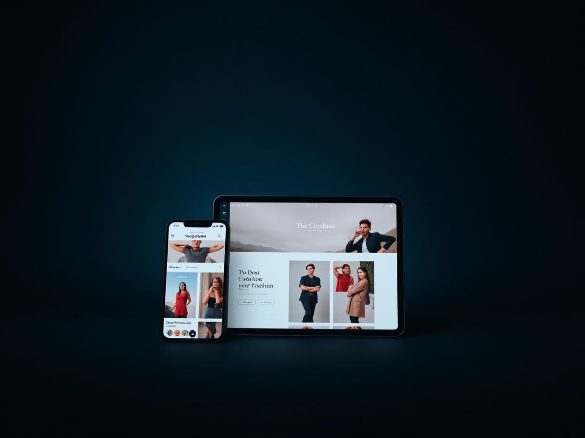 Fashion e-commerce store design on mobile and tablet