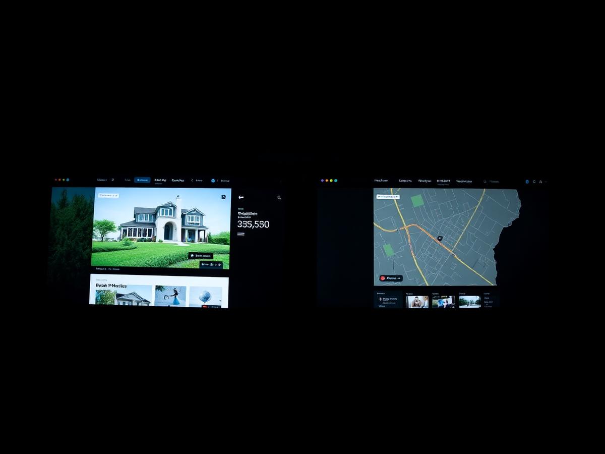 Real estate property website with map search